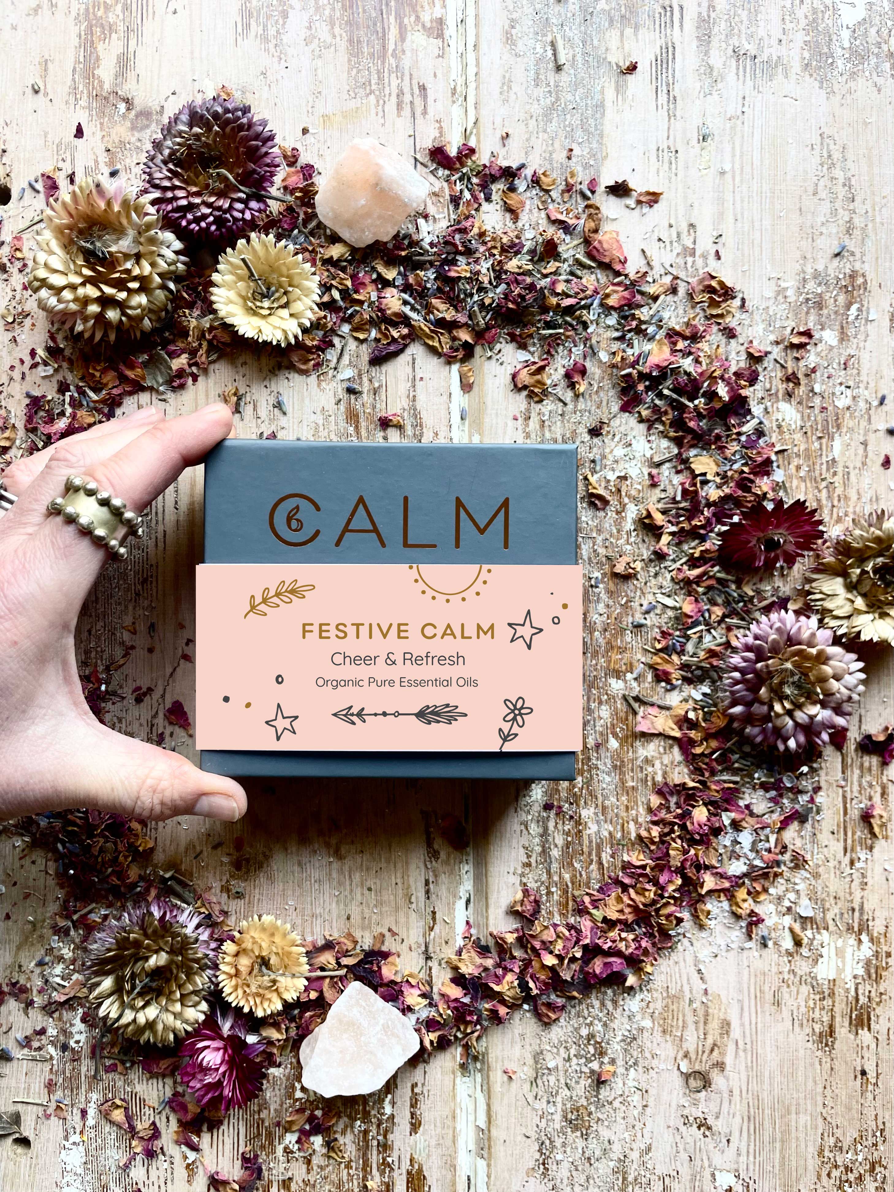 Festive Calm Trio Frankincense Peppermint & Essential Oil Gift Set