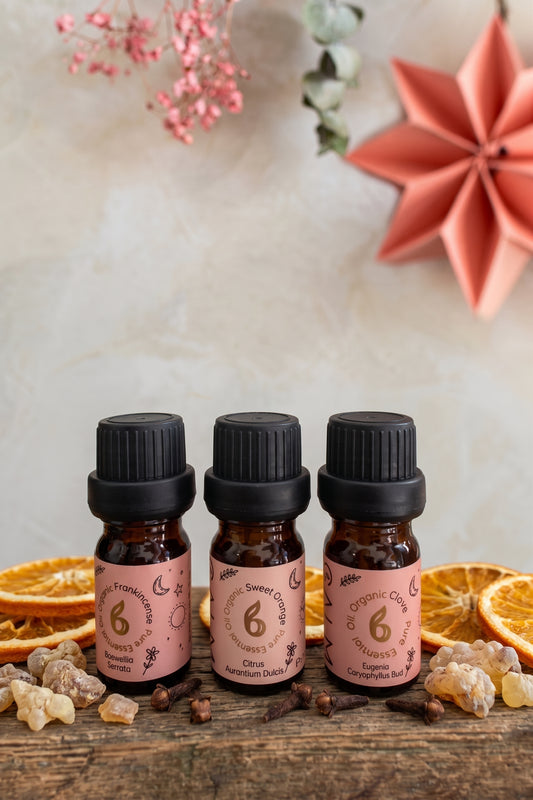 Festive Calm Trio | Frankincense, Clove & Orange Essential Oil Gift Set 5ml x 3