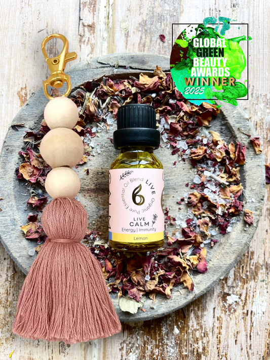 Keyring Diffuser & Live Calm Organic Essential Oil 10ml